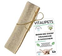 VITALIPETS Bois de Cerf pour Chien Tranché, Taille M 5 à 10 Kg | Nettoie Les Dents, Longue Durée de Mastication, Apport en Calcium Naturel, Anti-Stress pour Chiens Actifs