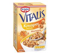 Vitalis müsli croustillant Honeys au miel et au blé soufflé Dr. Oetker 600g