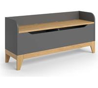 Vitalispa Coffre à jouets Malia, 107.2x50cm avec banc, gris/chêne