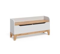 VitaliSpa Coffre à Jouets Malia, Blanc/Artisan, 107.2x50cm