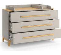 Vitalispa Commode à langer Malia, 133x98cm XL avec 3 tiroirs, Chêne cachemire