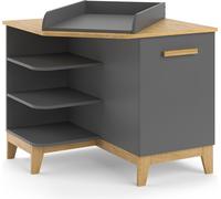 VitaliSpa Commode à Langer Malia, Gris/chêne, 85x85.2cm avec Porte