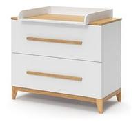Vitalispa Commode à langer Malia, Blanc, 108x98cm avec 2 tiroirs Blanc G