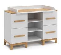 Vitalispa Commode à langer Malia, Blanc, 133x108cm XL avec 4 tiroirs Blanc G