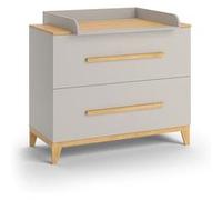 Vitalispa Commode à langer Malia, Chêne cachemire, 108x98cm avec 2 tiroirs Chêne cachemire G