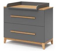 Vitalispa Commode à langer Malia, Gris, 108x98cm avec 2 tiroirs Gris G