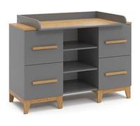 Vitalispa Commode à langer Malia, Gris, 133x108cm XL avec 4 tiroirs Gris G