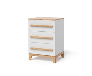 VitaliSpa Commode avec tiroirs Malia, Blanc/Artisan, 60x88cm avec 3 tiroirs, Compatible avec d'autres Meubles de la série Malia