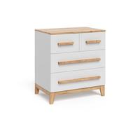 VitaliSpa Commode avec tiroirs Malia, Blanc/Artisan, 80x88cm