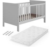 Vitalispa Lit bébé Ajaton, Blanc, 144.4x83cm avec matelas Blanc G