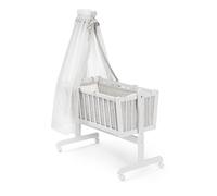 VitaliSpa Lit bébé, Blanc, 40x90 avec des Roues, avec Fonction de Bascule et roulettes verrouillables
