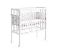 VitaliSpa Lit bébé Sophie, Blanc, 94x42.5cm 2 Rails latéraux, réglable en Hauteur avec roulettes et Fixation au lit Parental
