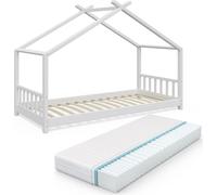 VitaliSpa Lit enfant lit maison design 90x200 Lit enfant bois maison dormir lit maison lit de jeu sommier inclus