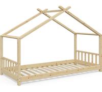 Vitalispa Lit cabane Design, 90x200 cm, Naturel bois