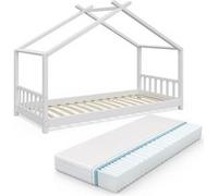 VitaliSpa Lit enfant lit maison design 90x200 Lit enfant bois maison dormir lit maison lit de jeu sommier inclus