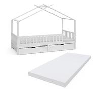 VitaliSpa Lit cabane Franka, Blanc, 90x200 cm