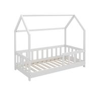 VitaliSpa Lit cabane Michelle, Blanc, 70x140 cm avec Protection Anti-Chute, Convient aux Matelas 70x140 cm, Compatible avec Accessoires