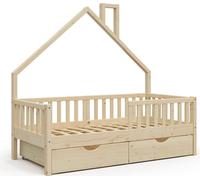 Lit cabane Noemi 34699 Naturel bois