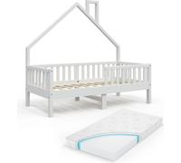 Vitalispa lit cabane Noemi, 80x160 cm avec matelas, Blanc