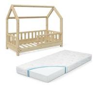 Vitalispa Lit cabane Wiki, Marron, 70x140 cm avec matelas Marron