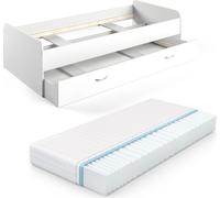 VitaliSpa Lit d'enfant Enzo, Blanc, 90x200 cm avec Matelas