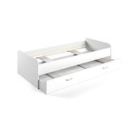 VitaliSpa Lit d'enfant Enzo, Blanc, 90x200 cm, Extensible des Deux côtés comme lit d’appoint pour Adolescent