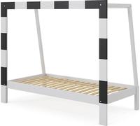 Vitalispa Lit d'enfant Fußballtor, 80x160 cm sans matelas, Blanc/Noir