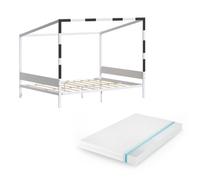 VitaliSpa Lit pour Enfant Goal, Blanc/Noir, 140x200