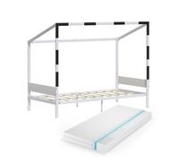 VitaliSpa Lit pour Enfant Goal, Blanc/Noir, 90x200