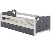 Vitalispa Lit pour enfant Jessica, 80x160 cm avec tiroir, sans matelas, Gris/Blanc