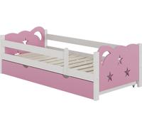 Vitalispa Lit pour enfant Jessica, 80x160 cm avec tiroir, sans matelas, Rose/Blanc