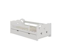 VitaliSpa Lit pour Enfant Jessica, Blanc, 70x140 cm avec tiroir, sans Matelas, Extensible en lit d’appoint pour Jeunes, combinable avec la série Jessica