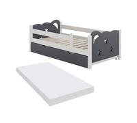 VitaliSpa Lit pour enfant Jessica, Gris, 70x140 cm avec tiroir, sans matelas