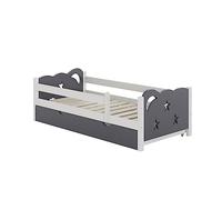 VitaliSpa Lit pour Enfant Jessica, Gris, 80x160 cm avec tiroir, sans Matelas, Extensible en lit d’appoint pour Jeunes, combinable avec la série Jessica