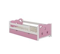 VitaliSpa Lit pour Enfant Jessica, Rose/Blanc, 80x160 cm avec tiroir, sans Matelas