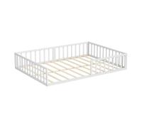VitaliSpa Lit pour Enfant Minno, Blanc, 205x145cm sans Matelas, avec barrière de sécurité et Hauteur d'entrée réduite