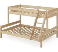 Vitalispa lit superposé Everest, 140x200 / 90x200 cm, Naturel bois