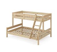 Vitalispa lit superposé Everest, Naturel bois, 140x200 / 90x200 cm