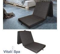 VitaliSpa®matelas pliable pliant lit d'invité couchette lit de voyage Anthracite