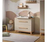 VitaliSpa Table à Langer Malia Cachemire/Artisan 108x98 avec Plan à Langer