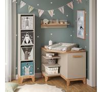 VitaliSpa Table à Langer Malia, Cachemire/Artisan, 85x85.2cm avec Porte, Plan à Langer Amovible pour Une Utilisation comme Commode d’Angle