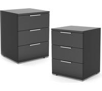 Vitalispa table de chevet Florenz, 46 x 60 cm Set de 2, Noir
