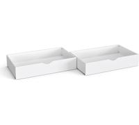 VitaliSpa Tiroir de lit Lit à tiroirs Rangement Everest 98x20 Moderne Tiroir à roulettes Chambre d'enfant Accessoires de lit Rangement de Jouets Pin Massif Lit d'enfant Tour de Jeu (Blanc)