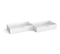 VitaliSpa Tiroir de lit Lit à tiroirs Rangement Everest 98x20 Moderne Tiroir à roulettes Chambre d'enfant Accessoires de lit Rangement de Jouets Pin Massif Lit d'enfant Tour de Jeu (Blanc)