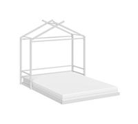 VitaliSpa Vicco Lit cabane Roofy, Blanc, 140x200 | avec matelas