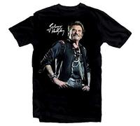 Vitality Johnny Hallyday Star Homme Noir Mens T Shirt