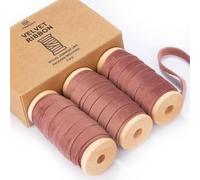 Vitalizart Lot de 3 rouleaux de ruban en velours or rose de 0,9 cm x 13,7 m pour décoration de couronne de Noël, travaux manuels, emballages cadeaux et fabrication de nœuds