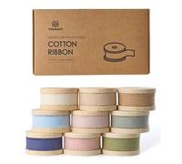 Vitalizart Ruban de Coton 1,6 cm x 57,6 m (9 Rouleaux*6,4 m) 9 Couleurs, Franges Faites Main Rubans en Tissu pour Invitations de Mariage Bouquets de Mariée Vacances Décoration Emballage Cadeau