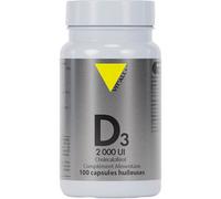 Vit'all+ Vitamine D3 2000UI Cholécalciférol 100 Capsules Huileuses