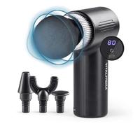 VITALmaxx Massage-Gun avec 6 niveaux | Appareil de massage avec 4 embouts | Fonctionne sur batterie jusqu'à 90 min d'autonomie et rechargeable par USB-C | Particulièrement léger et maniable